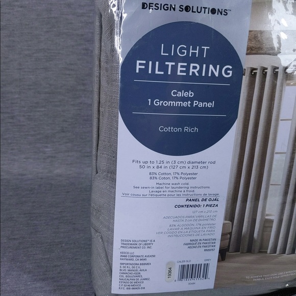 DesignSolutions Caleb GrommetLightFiltering CurtainPanel ( 1 panel only) - Picture 6 of 8